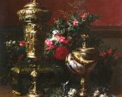 A Still Life With A German Cup, A Nautilus Cup, A Goblet - 简·巴普蒂斯特·罗宾
